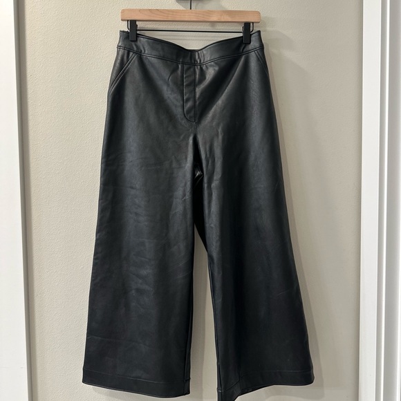 SPANX Pants - Spanx Black leather capri flares